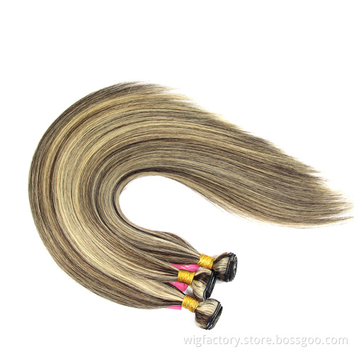 Wholesale high quality piano color hair extensions, double drawn colored hair extension human hair, 6/613 piano colours hair